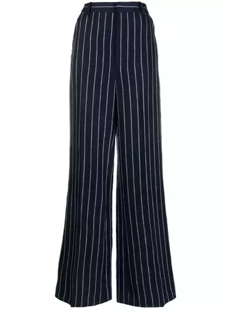 Polo Ralph Lauren Pinstriped wide-leg Linen Trousers - Farfetch
