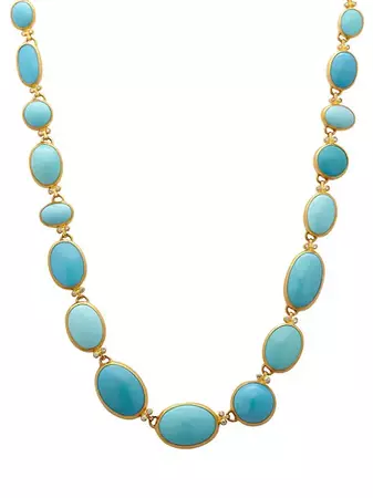 Shop GURHAN Rune 22K & 24K Yellow Gold, Turquoise, & 0.696 TCW Diamond Necklace | Saks Fifth Avenue