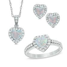 Opal heart jewelry