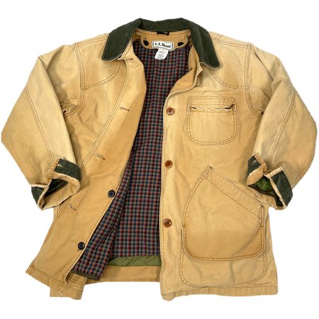 L.L. Bean brown distressed barn coat canvas jacket •... - Depop