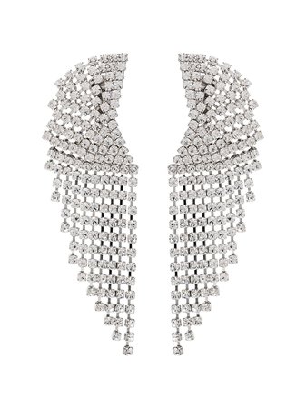 Alessandra Rich Cascade Crystal Clip Earrings | Farfetch.com
