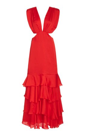 Johanna Ortiz Lava Maiden Voyage Cutout Silk Dress