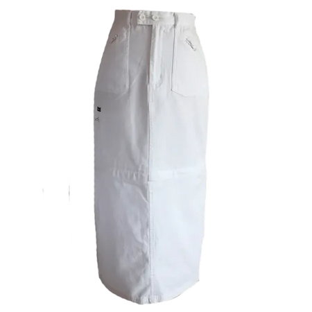 white cargo midi skirt