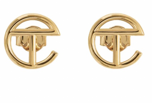 Telfar Logo Stud Earring - Gold