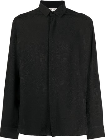 Black Saint Laurent Art Deco spiral silk shirt - Farfetch