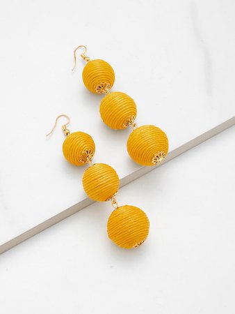 pom pom yellow earrings