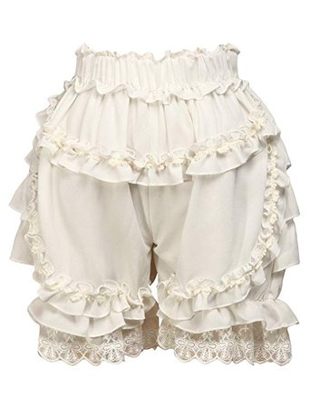 Amazon.com: Hugme Summer Chiffon Sweet Ecru White Lolita Knickers Bloomers Shorts Lace Trim Tailor Made: Clothing