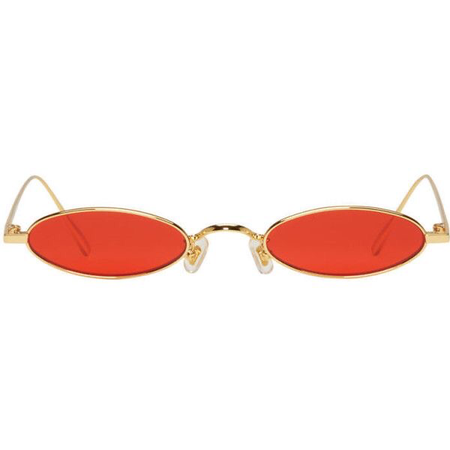 red mini oval vintage glasses