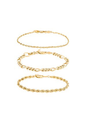 Natalie B Jewelry Triple Crown Bracelet Set in Gold | REVOLVE