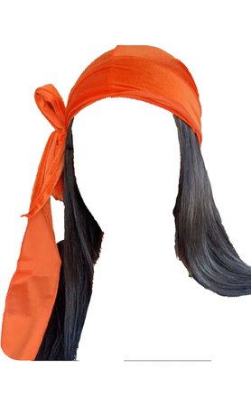 Straight Hair W/ Orange Durag