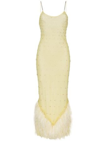 Attico feather hem slip dress $3,443 - Buy AW19 Online - Fast Global Delivery, Price