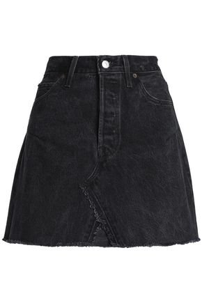 Frayed denim mini skirt | RE/DONE by LEVI'S | Sale up to 70% off | THE OUTNET