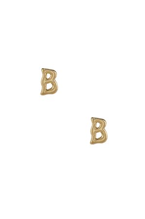 B Initial Stud Earrings