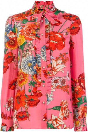 Gucci Floral Collar Blouse