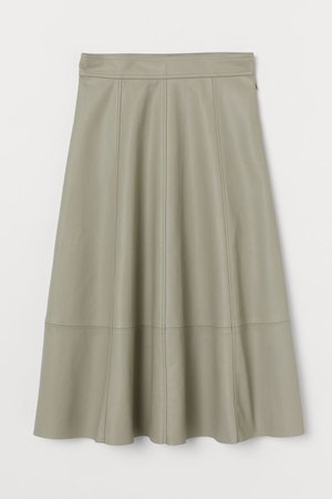 Faux Leather Skirt - Taupe - Ladies | H&M US