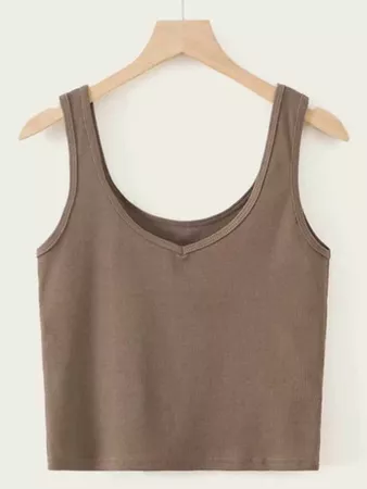 Solid Basic Cropped Tank Top | SHEIN USA