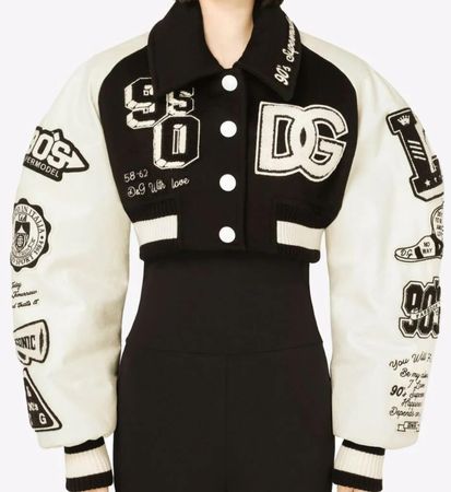Dolce & Gabbana Cropped Bomber Varsity Jacket