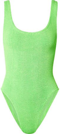 Seersucker Swimsuit - Bright green