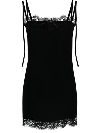 Shop Dsquared2 lace-trim slip dress with Express Delivery - FARFETCH