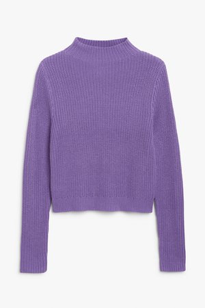 Low turtleneck knit - Purple - Jumpers - Monki WW