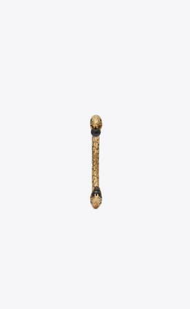 Saint Laurent ‎Snake Bracelet In Gold Metal With Black Glass Beads. ‎ | YSL.com
