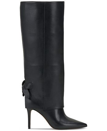 Vince Camuto Women's Kammitie Fold-Over Knee-High Stiletto Dress Boots - Macy's