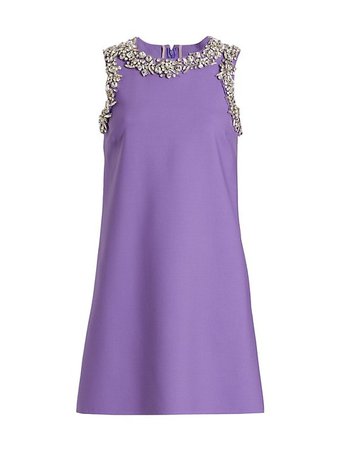 Shop Oscar de la Renta Crystal Embellished Shift Dress | Saks Fifth Avenue