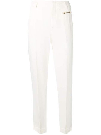 Pre-Owned cropped slim-fit trousers