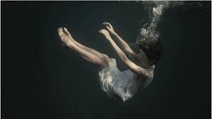aesthetic girl falling in water - Google Search