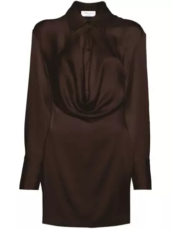 Blumarine cowl-collar Satin Shirt Minidress - Farfetch