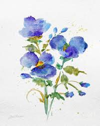 watercolor flowers blue - Google Search