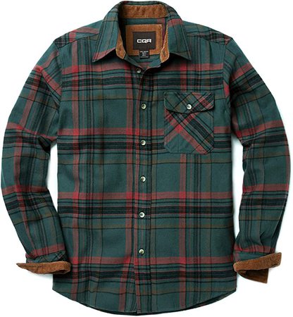 Amazon.com: CQR Men's All Cotton Flannel Shirt, Long Sleeve Casual Button Up Plaid Shirt, Brushed Soft Outdoor Shirts: Clothing