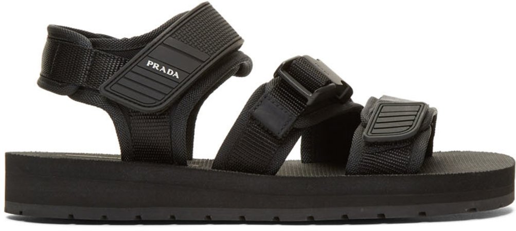 Prada  Black Tech Sandals