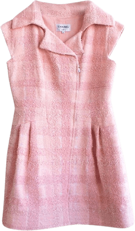 chanel spring 2018 pink tweed dress