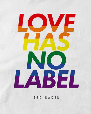 Love Has No Label cotton charity T-shirt - White | Tops and T-shirts | Ted Baker UK