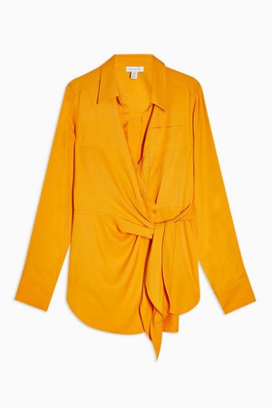 **Orange Tie Side Blouse By Topshop Boutique | Topshop