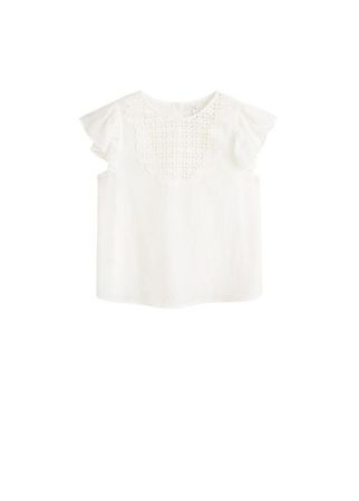 MANGO Embroidered panel blouse
