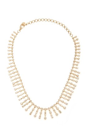 18K Yellow Gold Triple Mixed Diamond Necklace by Shay | Moda Operandi