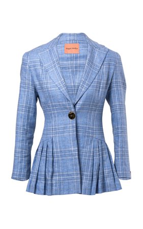 Suit Yourself Pleated Plaid Linen Blazer by Maggie Marilyn | Moda Operandi