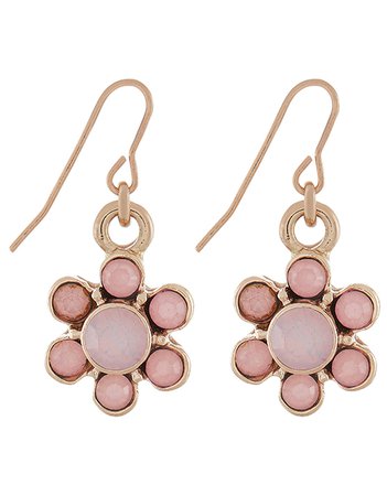 Simple Flower Drop Earrings | Pink | One Size | 6859257000 | Accessorize