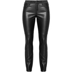 Triangle Black Plus Size Faux leather front slim fit jeans