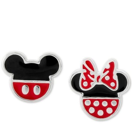 Disney | Jewelry | Disney 9th Anniversary Earrings Mickey Minnie Studs In Fine Silver Plate | Poshmark