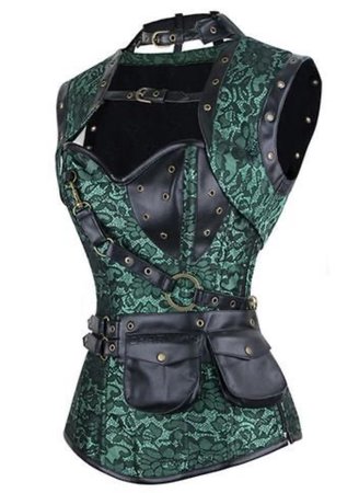 dark green corset