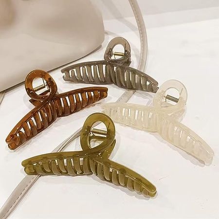 Amazon.com : Big Hair Claw Clips Large Butterfly Hair Clips for Women 5.1" Large Jelly Clip Larger Size Hair Clip for Girls Hair Accessories for Long Thick Hair 4 Pcs : Beauty & Personal Care