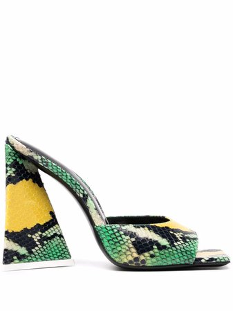 Shop The Attico all-over snakeskin print sandals with Express Delivery - FARFETCH