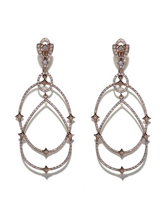 Loree Rodkin 18Kt Rose Gold Michelle Diamond Pave Earrings HHH00486304 | Farfetch