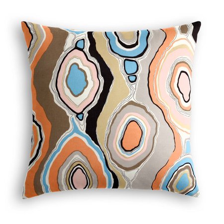 Orange & Light Pink Abstract Pillow | Loom Decor