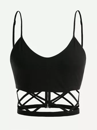 Caged Crop Cami Top | ROMWE USA