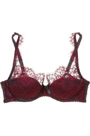 Agent Provocateur | Carline lace and stretch silk-satin underwired plunge bra | NET-A-PORTER.COM
