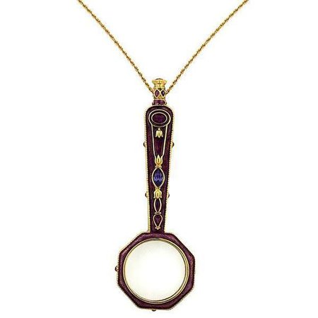 Gold/Amethyst/Purple Magnifying Glass Necklace